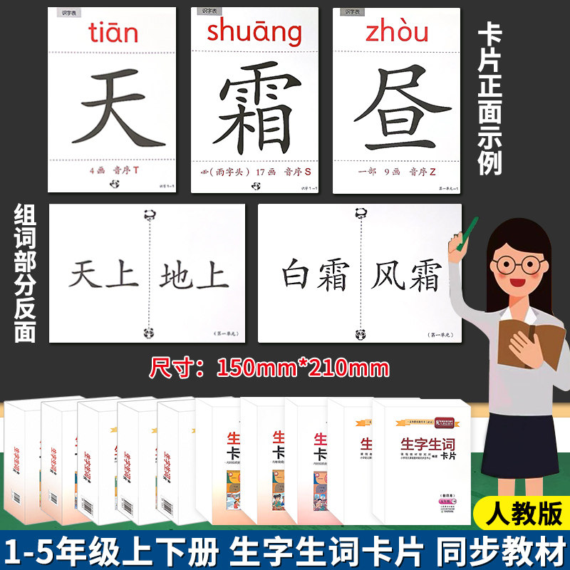 天津教育教师教具拼音卡识字卡