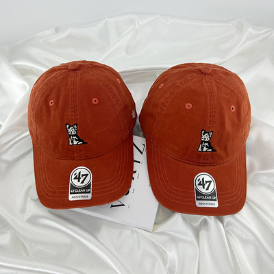 47Brand脏橘色刺绣小狗棒球帽