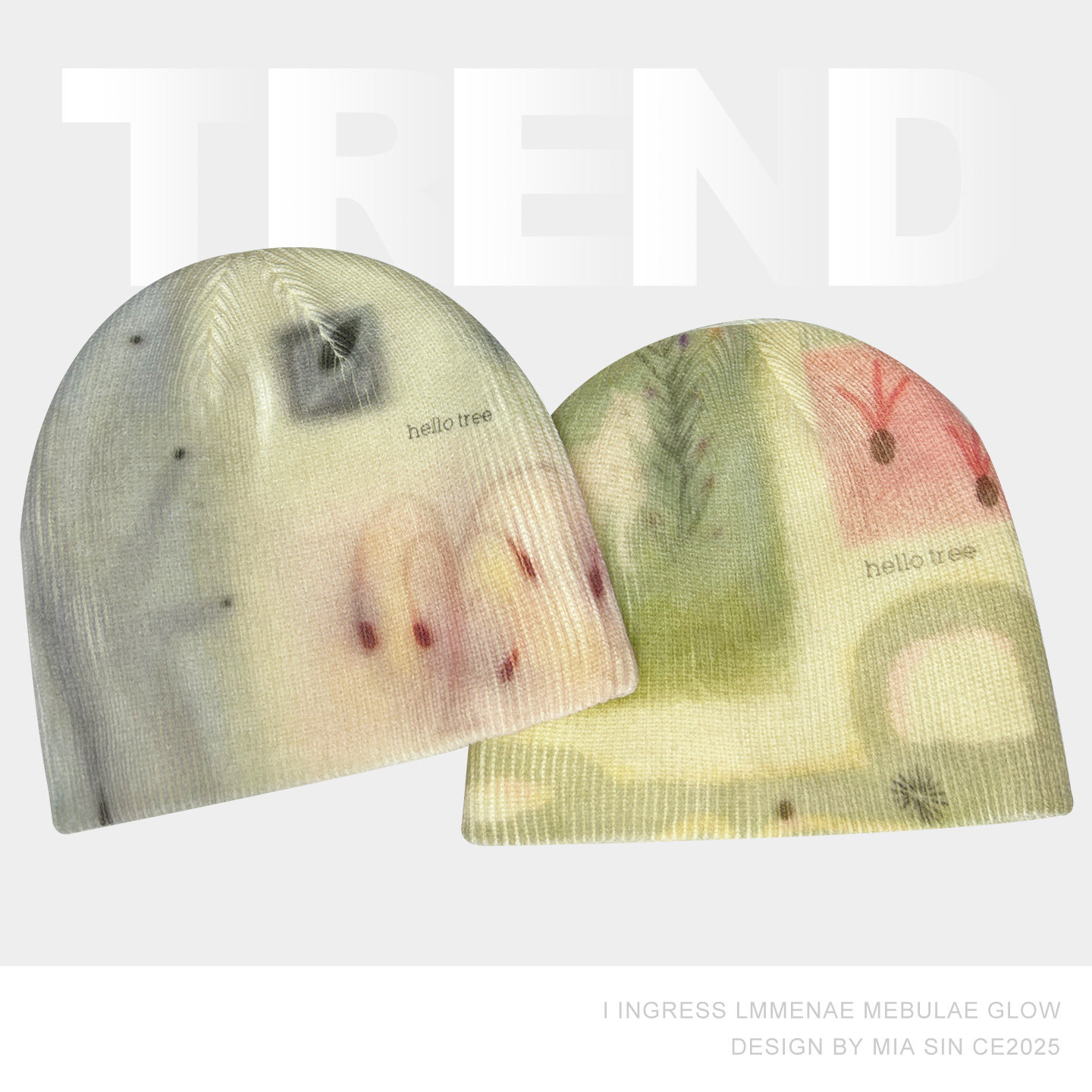 韩国扎染印花秋冬保暖情侣针织帽