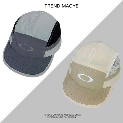 夏季拼色网格轻薄透气速干鸭舌帽