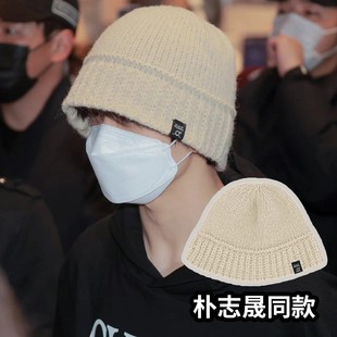 NCT朴志晟同款韩国mamba针织帽子冷帽男渔夫帽复古毛线帽女显脸小