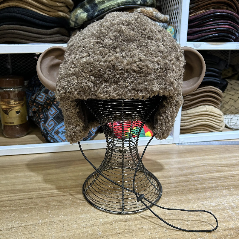 秋冬毛茸茸立体耳朵雷锋帽女