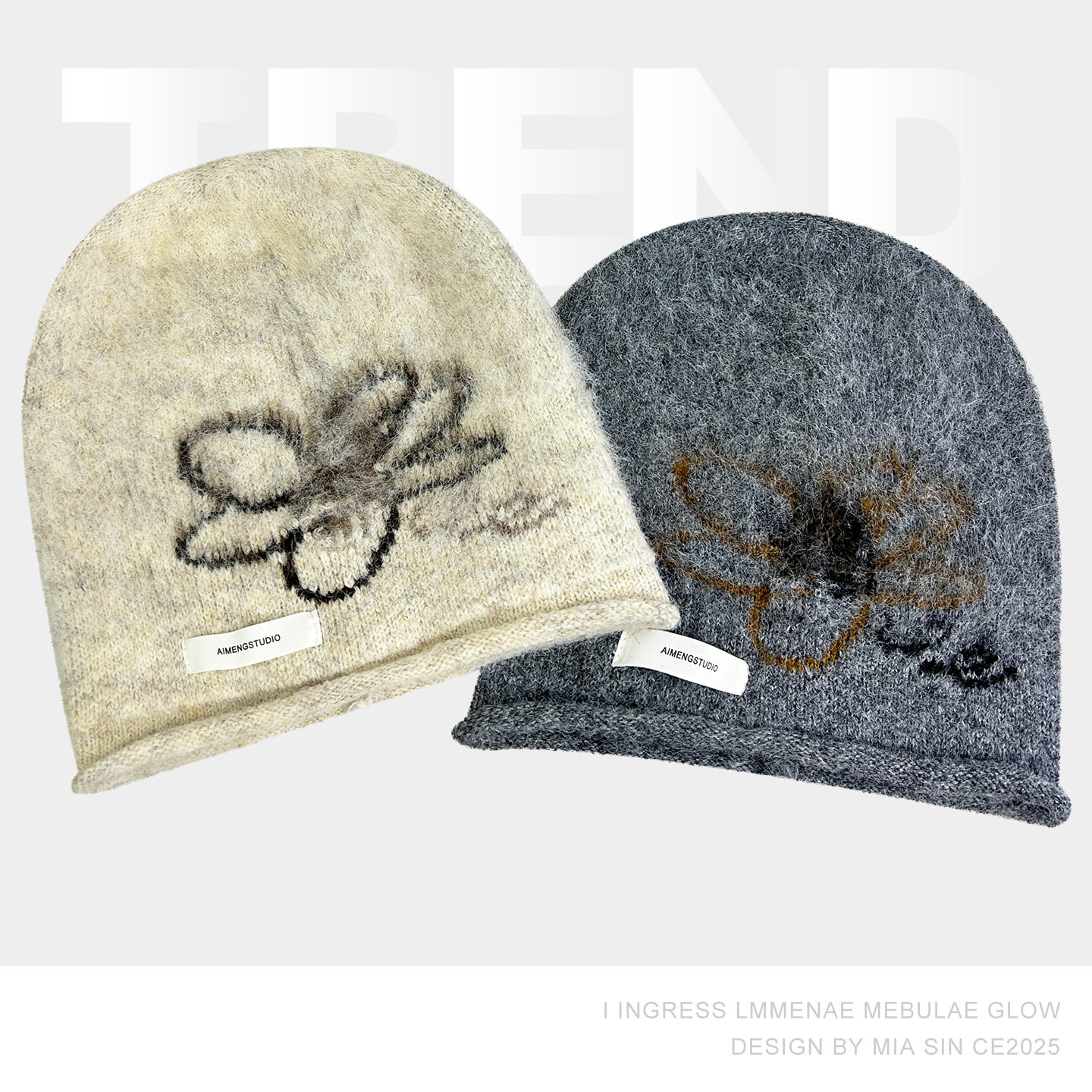 韩国提花含羊毛花朵堆堆针织帽女秋冬保暖软糯包头帽大版毛线帽子