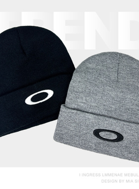 美式潮牌刺绣字母针织帽男秋冬保暖户外滑雪登山冷帽套头毛线帽女