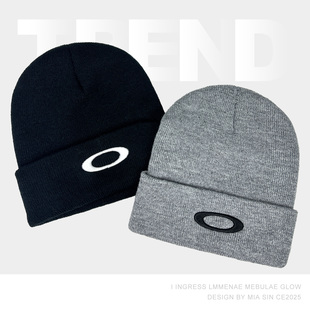 美式潮牌刺绣字母针织帽男秋冬保暖户外滑雪登山冷帽套头毛线帽女