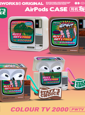 PAPERWORKS原创卡通电视机图案小众耳机套耳机壳适用苹果AirPodsPro三代