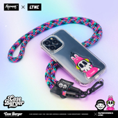 PAPERWORKS CASEBURGER玫红户外露营斜挎编织绳手机绳 LTNC联名款