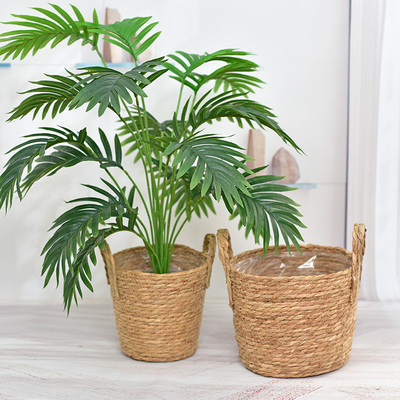 北欧草编大号花篮花盆收纳篮