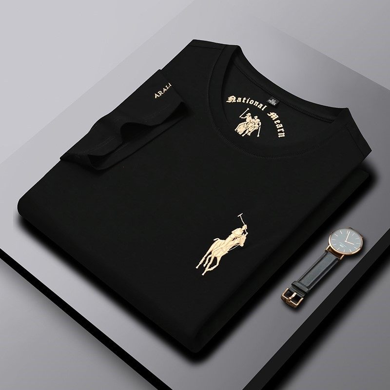 皮尔卡丹冰丝凉感速干圆领保罗POLO衫男丝光棉运动短袖t恤2026夏