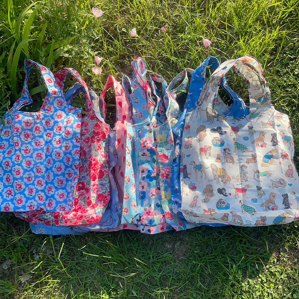 出口英国Cath Kidston 田园印花环保折叠收纳袋 超市便携式购物袋