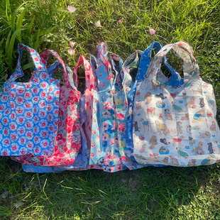 出口英国Cath Kidston 田园印花环保折叠收纳袋 超市便携式购物袋
