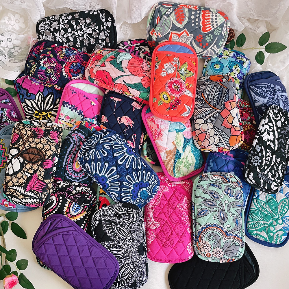 VeraBradley 纯原外贸出口余单纯棉布 环保印花 收纳袋 眼镜包