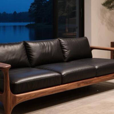 宋发式美学意高端0102101定制直排家具黑胡桃白蜡木沙多人禅位计