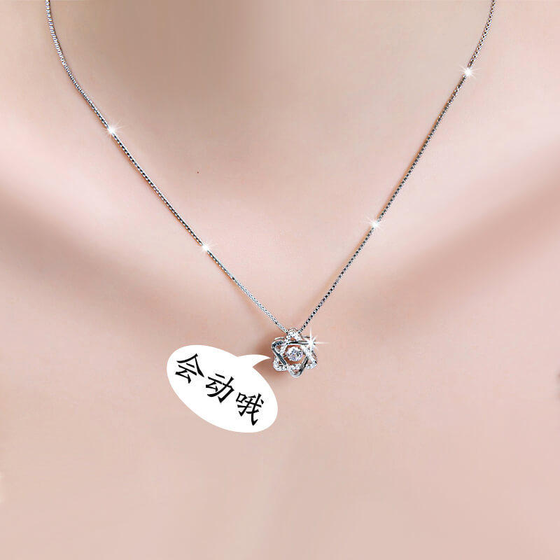 六芒星项链女款纯银设计感小众跳动的心锆石轻奢锁骨链女生