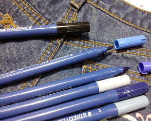 包邮 布料修整画纱笔2盒 面料点色补色上色服装 施德楼3000duo牛仔裤