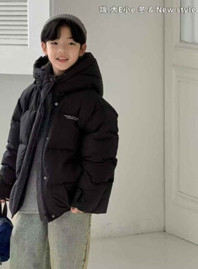 大E小e儿童羽绒服2025冬新款男童连帽外套女童加厚宽松上衣93950
