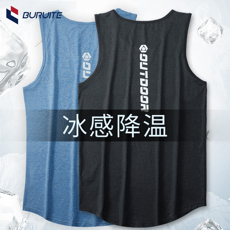 篮球背心男速干无袖T恤冰丝美式运动上衣宽松跑步短袖训练健身服