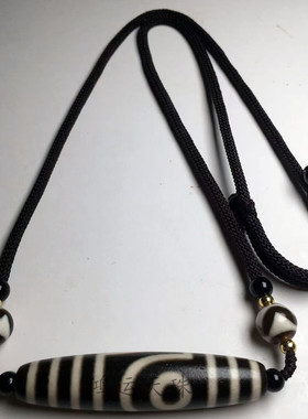 西藏真品两眼玛瑙天珠男女项链