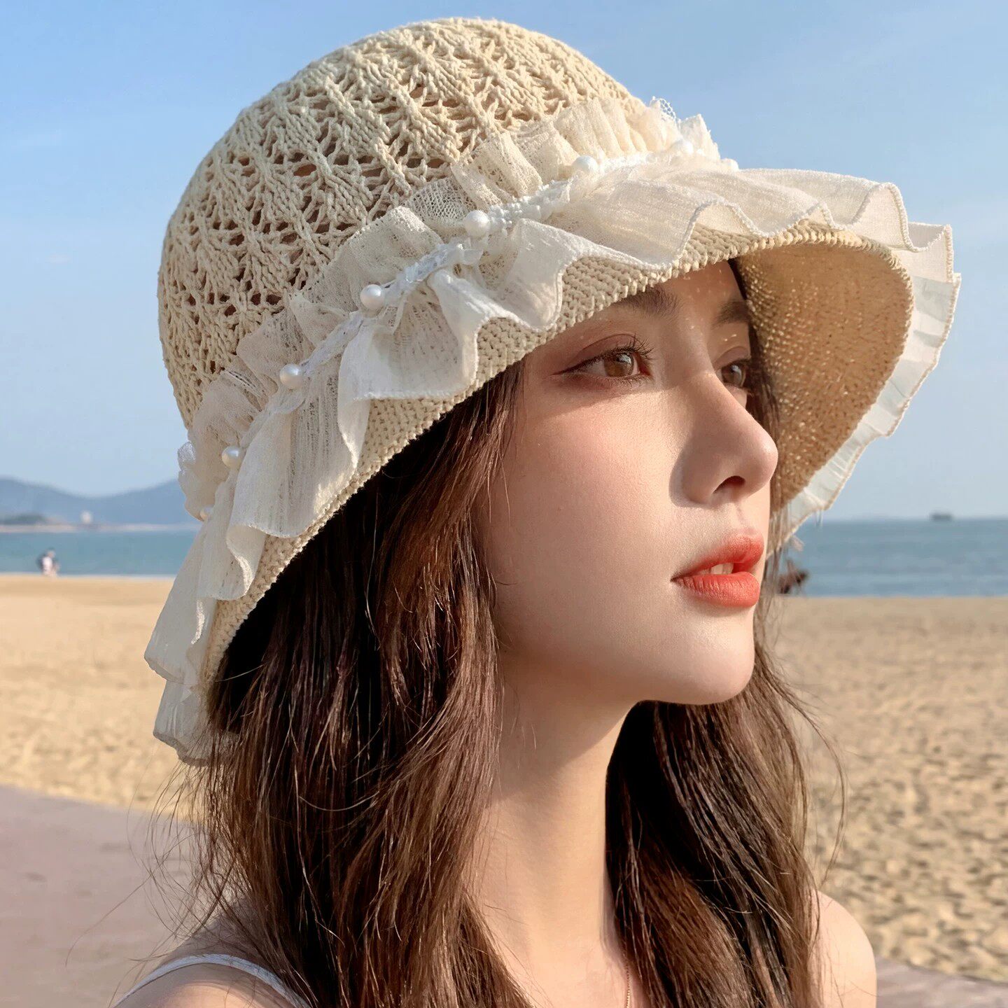 夏季小清新防晒显脸小女渔夫帽