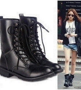 womens vintage combat army punk goth ankle shoes biker boots