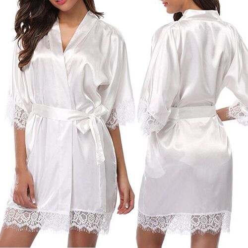 Women silky Rayon Robe Lingerie Sleepwear Yukata Nightgown