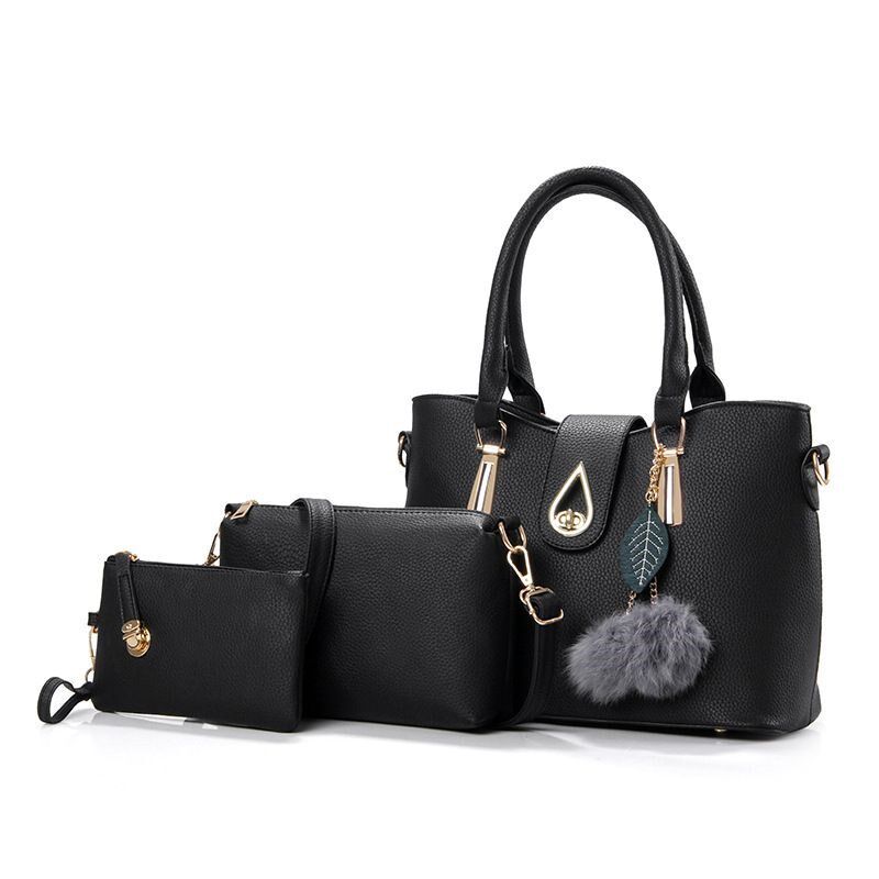 leather handbag women bags handbag messenger bag purse 3 set