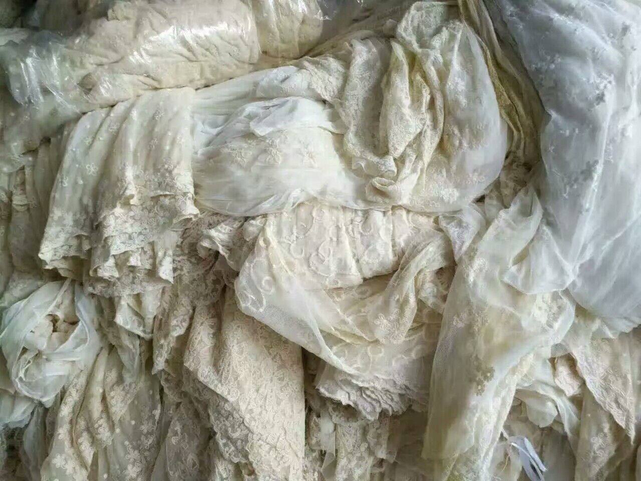 欧根纱 网纱刺绣布头料 大块白色系 彩色黑色 蕾丝称斤论斤称包邮