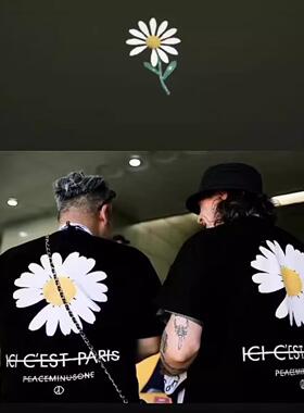 权志龙GD同款黑色雏菊pmo短袖T恤