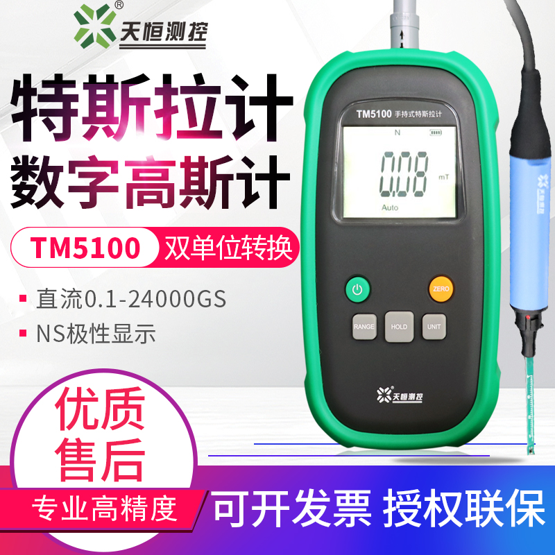 天恒手持式高斯计TM5100高精度磁铁磁力计剩磁仪特斯拉计24000GS