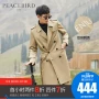 Hòa bình chim nam mặc mùa thu Mới vừa dài Áo gió kaki Anh thêu quý ông Lapel Slim Jacket - Áo gió áo gió mỏng nam