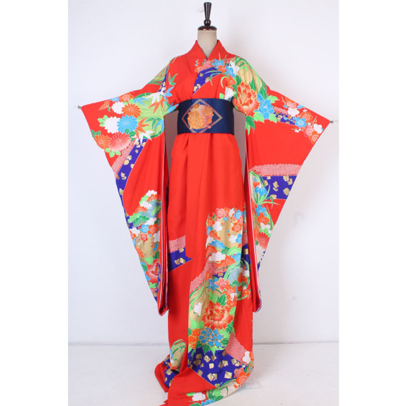 vintage古着日本制手工重工振袖女装传统花纹民族服饰和服2020-16