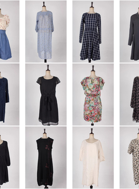 vintage古着日本制韩系甜美风女装夏季中长款连衣裙H802