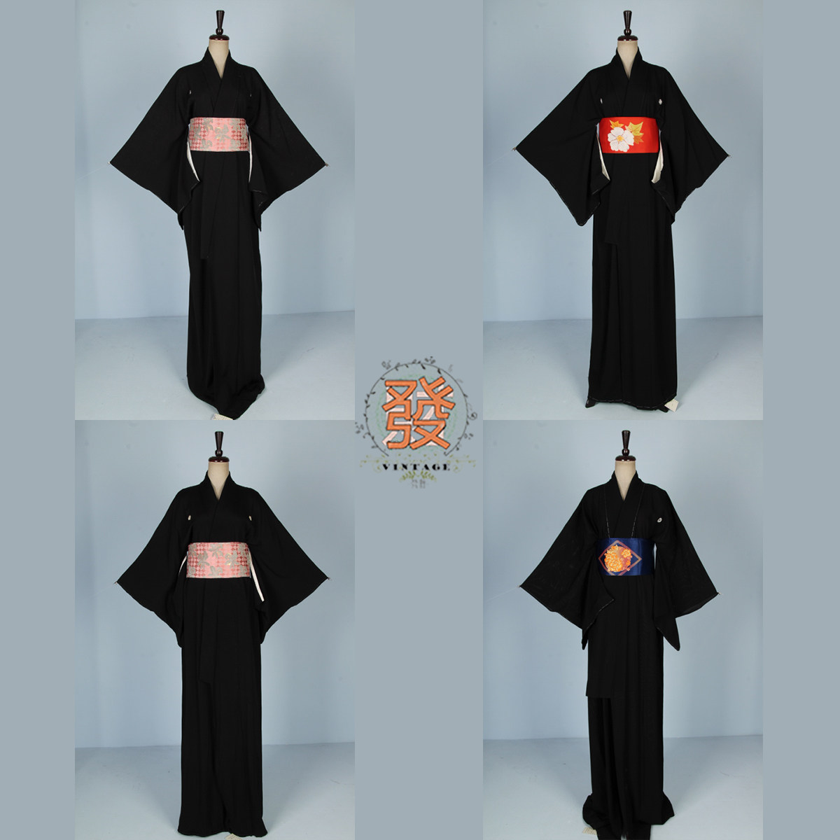 vintage风古着日本百搭印花和服