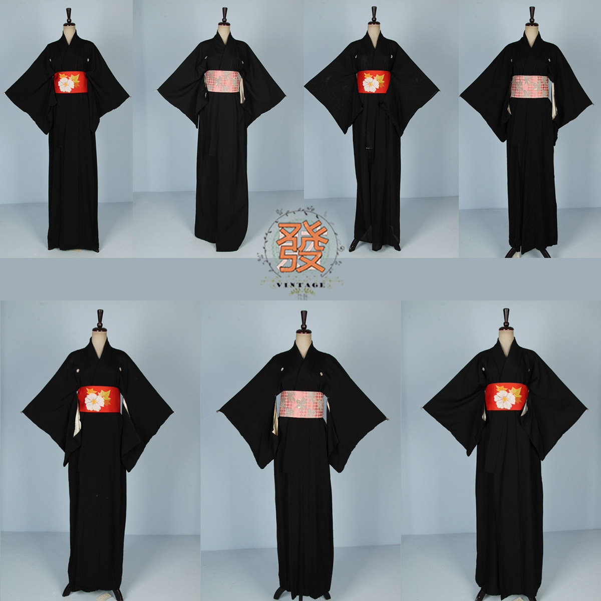 vintage风古着日本印花外套和服