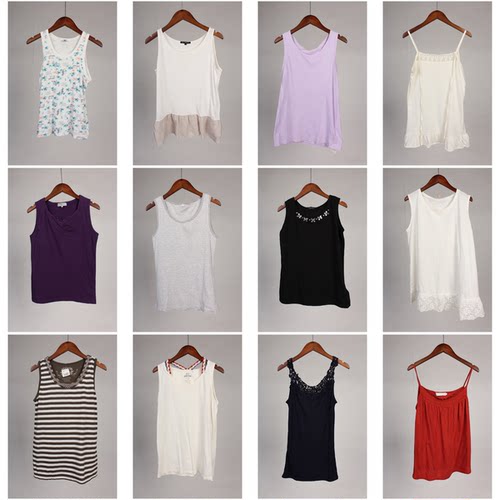 XT518古着vintage日系女装内搭外穿日常休闲百搭夏季背心吊带上衣