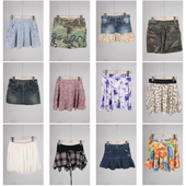 BK852古着vintage夏季 日系复古风小众设计款 短裙格子牛仔半身裙