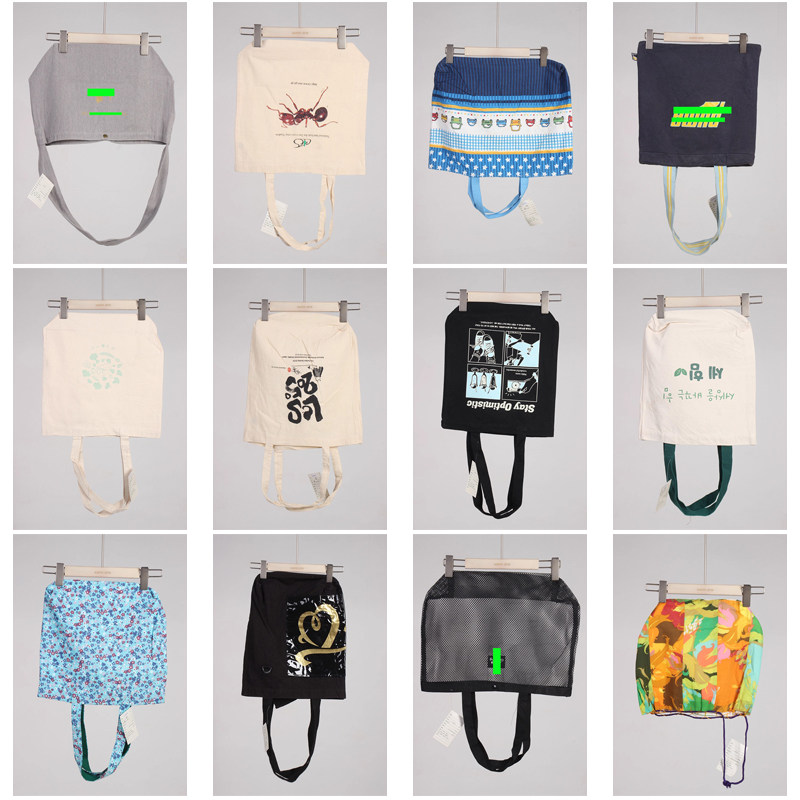 DZ106古着vintage日系女士可爱卡通帆布单肩斜挎手提袋子大包小包