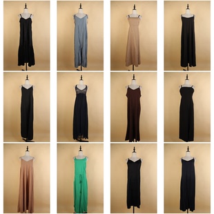 连衣裙女 吊带中长款 LY241古着vintage日系中古复古风文艺夏季 无袖