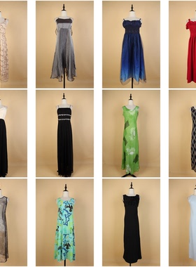 LY150古着vintage春夏中古意大利文艺轻熟风复古风中长款连衣裙女