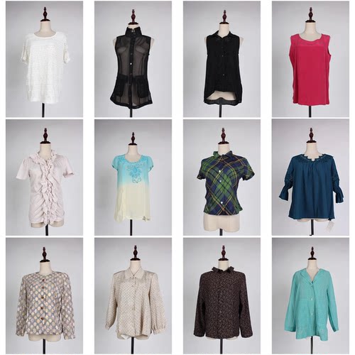 FC54古着vintage日制春秋女装意大利杂志街拍款花色衬衫复古衬衣