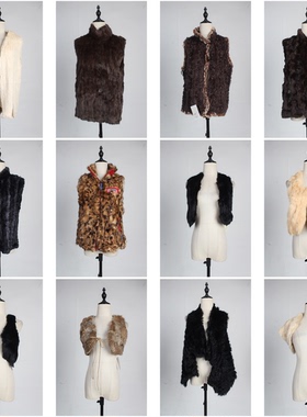 TM297古着vintage日系秋冬季保暖外套意大利复古风真兔毛皮草上衣