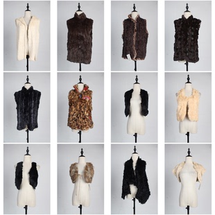 TM297古着vintage日系秋冬季 保暖外套意大利复古风真兔毛皮草上衣