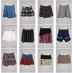 BK800古着vintage日系甜美风年轻款 复古短裙半身裙