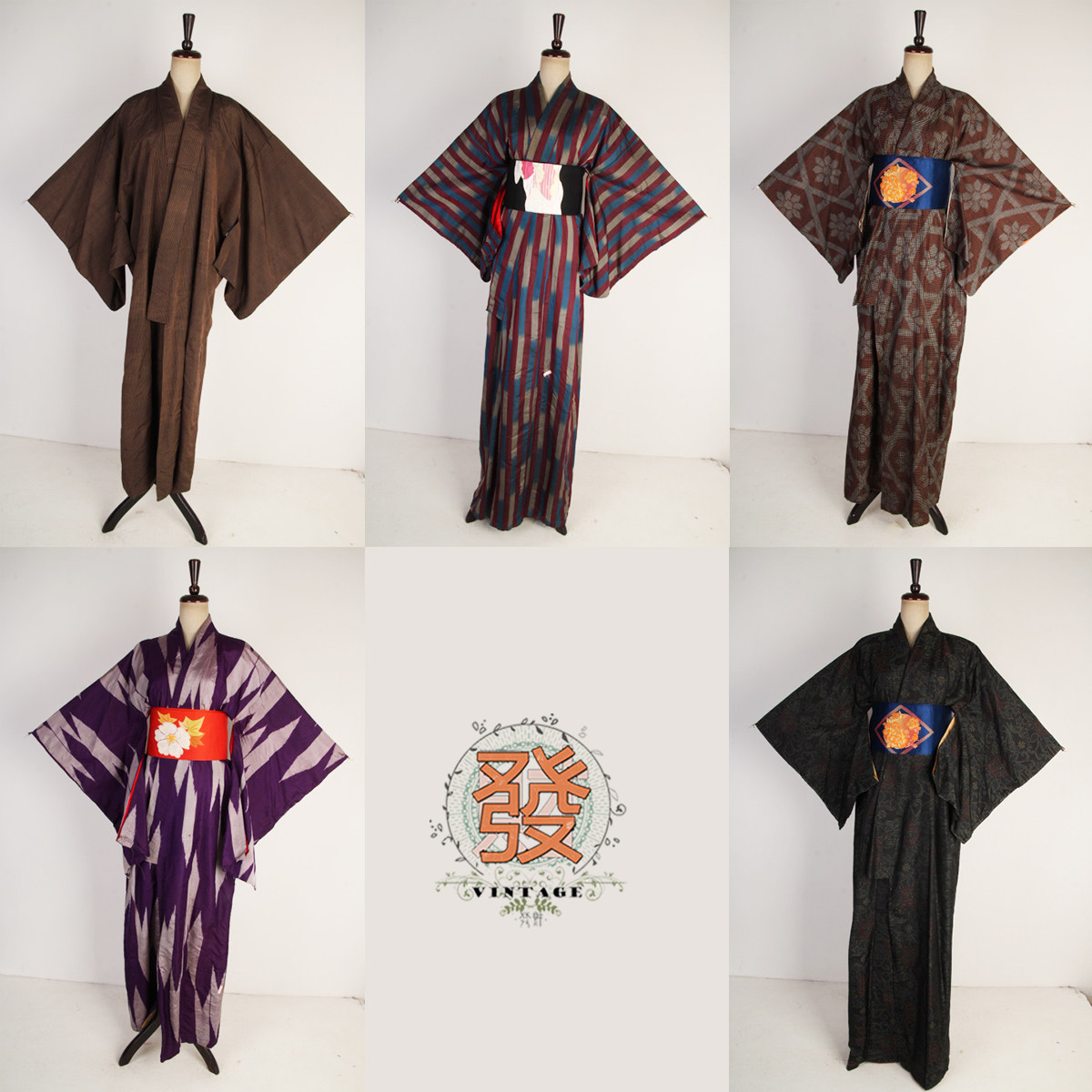 vintage风古着日本暗色系和服