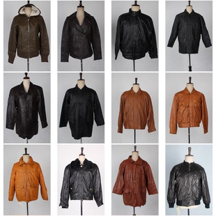 PY4古着vintage日制春秋真皮牛皮羊皮复古风中古港风男女皮衣外套