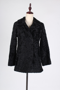 TM232 02896古着vintage秋冬真皮草羚羊毛简约百搭复古风外套女