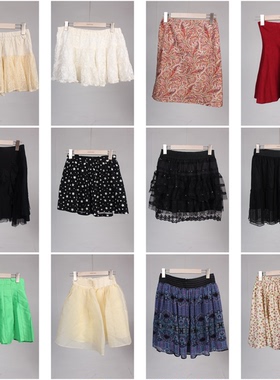 BK207古着vintage日制初夏田园风小个子复古夏季花色半身裙短裙女