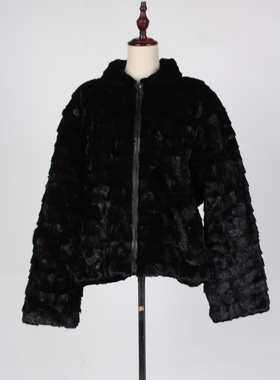 TM246-03154古着vintage冬季保暖复古风真皮草水貂毛外套