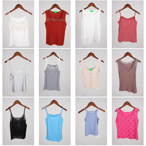 XT801古着vintage日系年轻款女装夏季无袖背心吊带