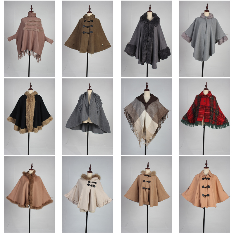 DA318古着vintage日系秋冬复古风法式优雅意大利街拍款披肩斗篷女